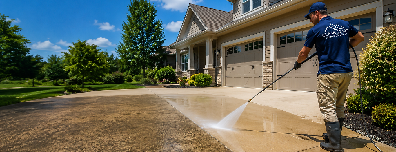 Driveway cleaning in Lee's Summit, Missouri